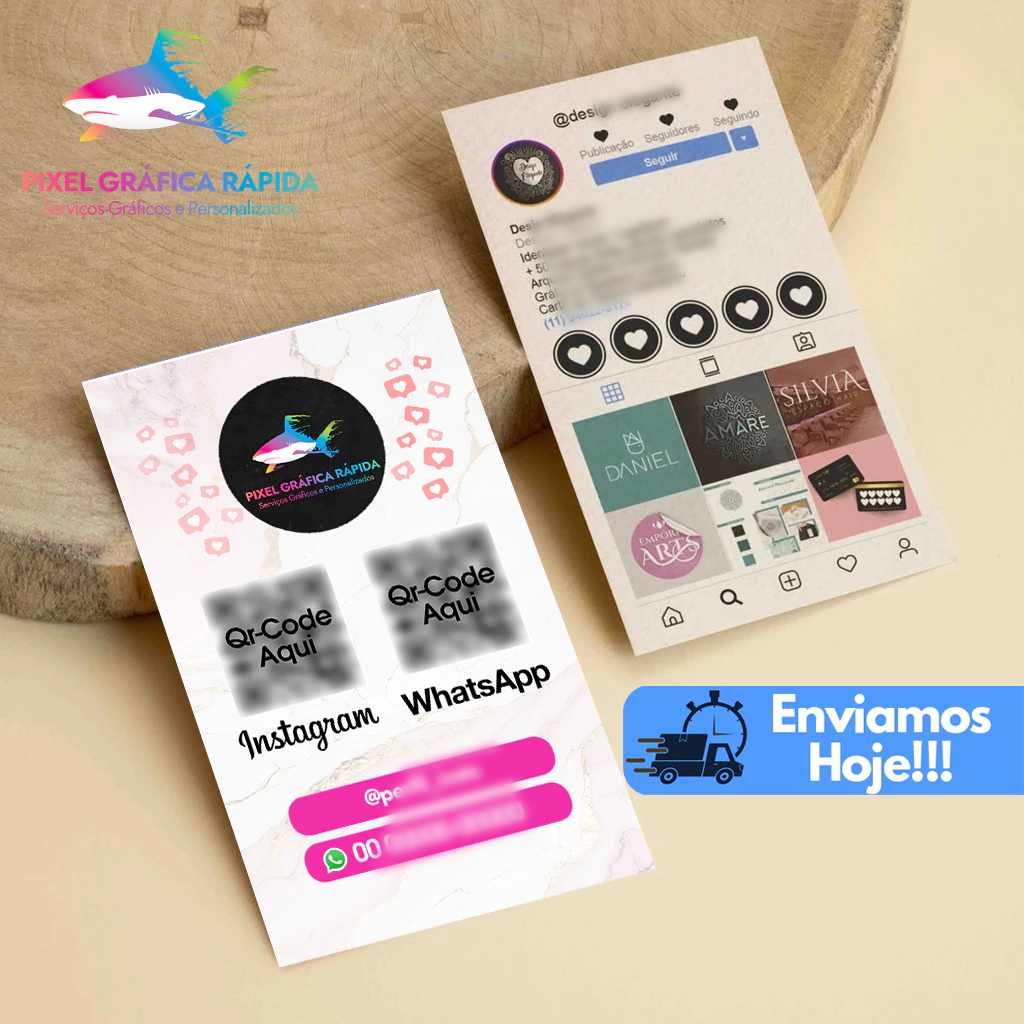 Cartão de Visita Estilo Feed Instagram com qr-code – Frente e Verso – Arte Gratuita – Envio HOJE