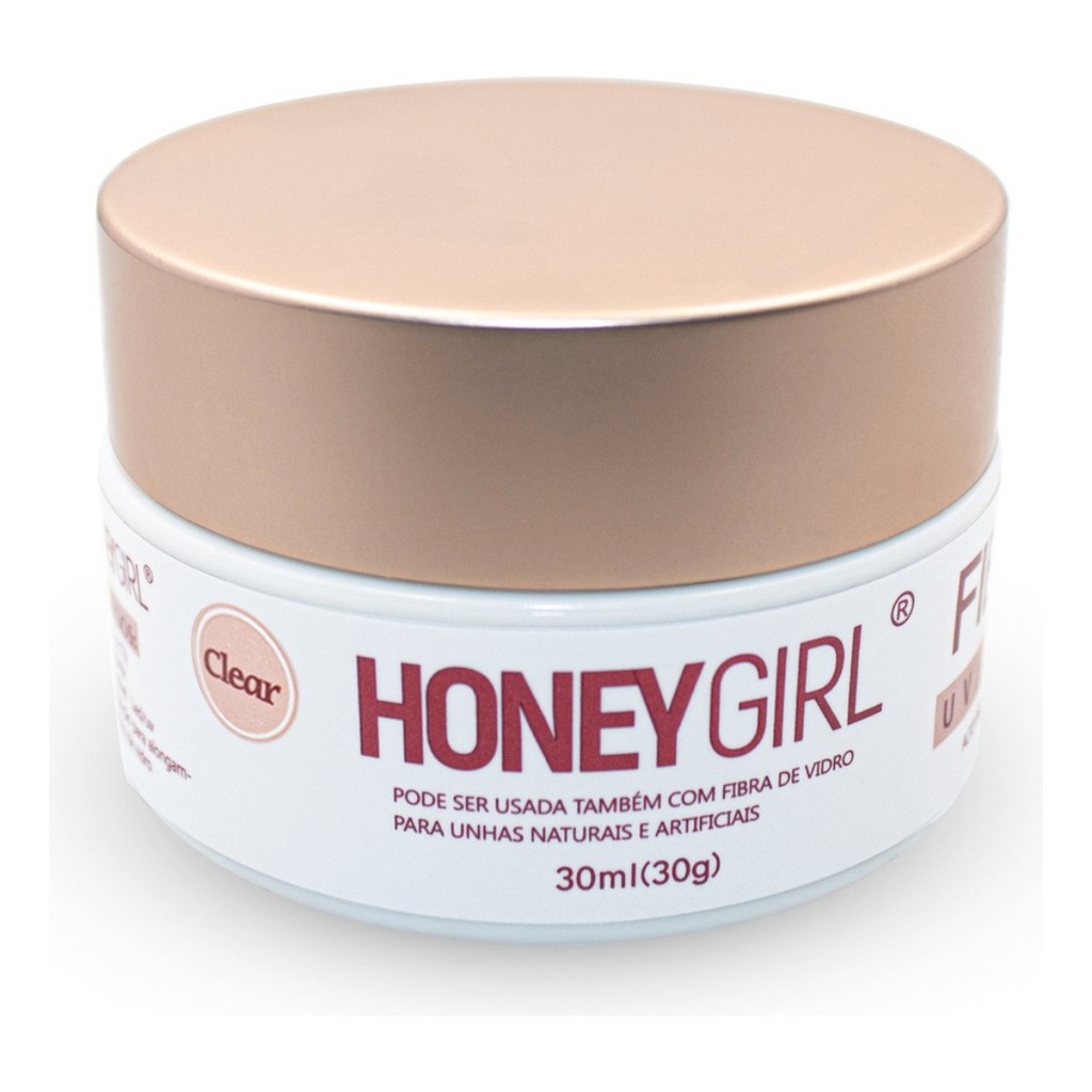 Gel Clear Fiber 3 Led Uv Alongamento De Unhas Honey Girl 30g