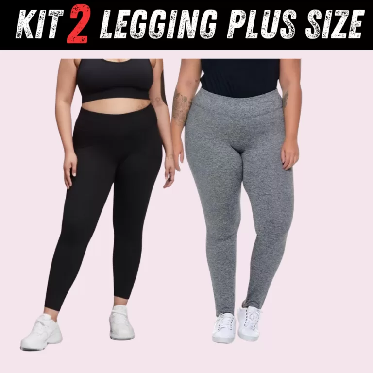 Kit 2 Calça Legging Feminina Plus Size Suplex Có