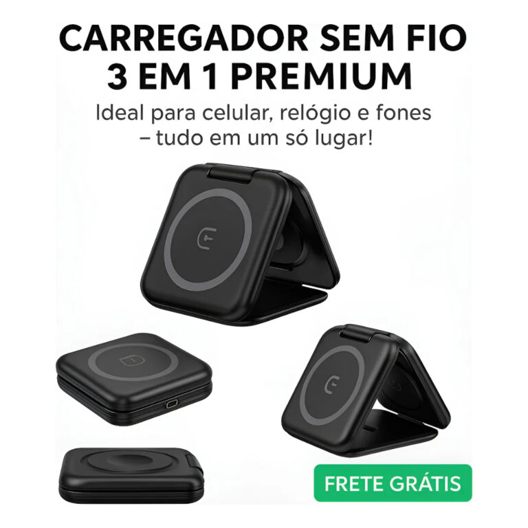 Base De Carregamento Indução 3 Em 1 Para iPhone 