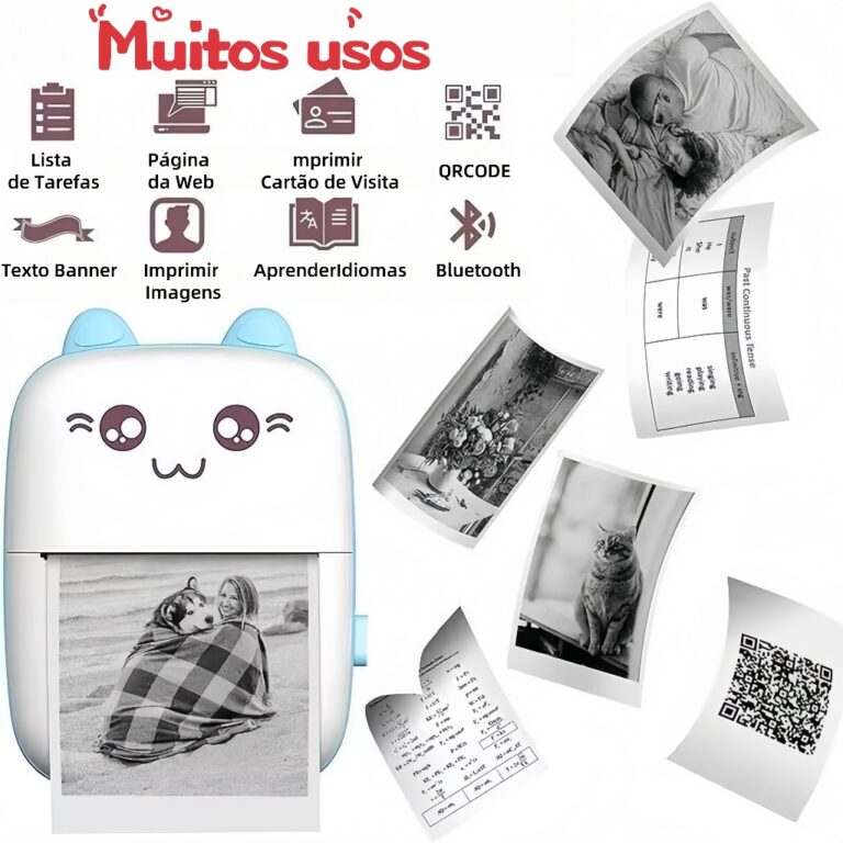 Mini impressora portátil de impressão sem fio de