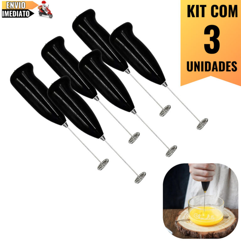 Kit com 3 Misturadores de Bebidas em Aço Inox 21 