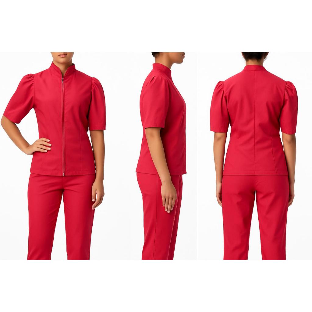 Pijama Cirúrgico Scrub Hospitalar Estética Manga Curta Rosa Chiclete