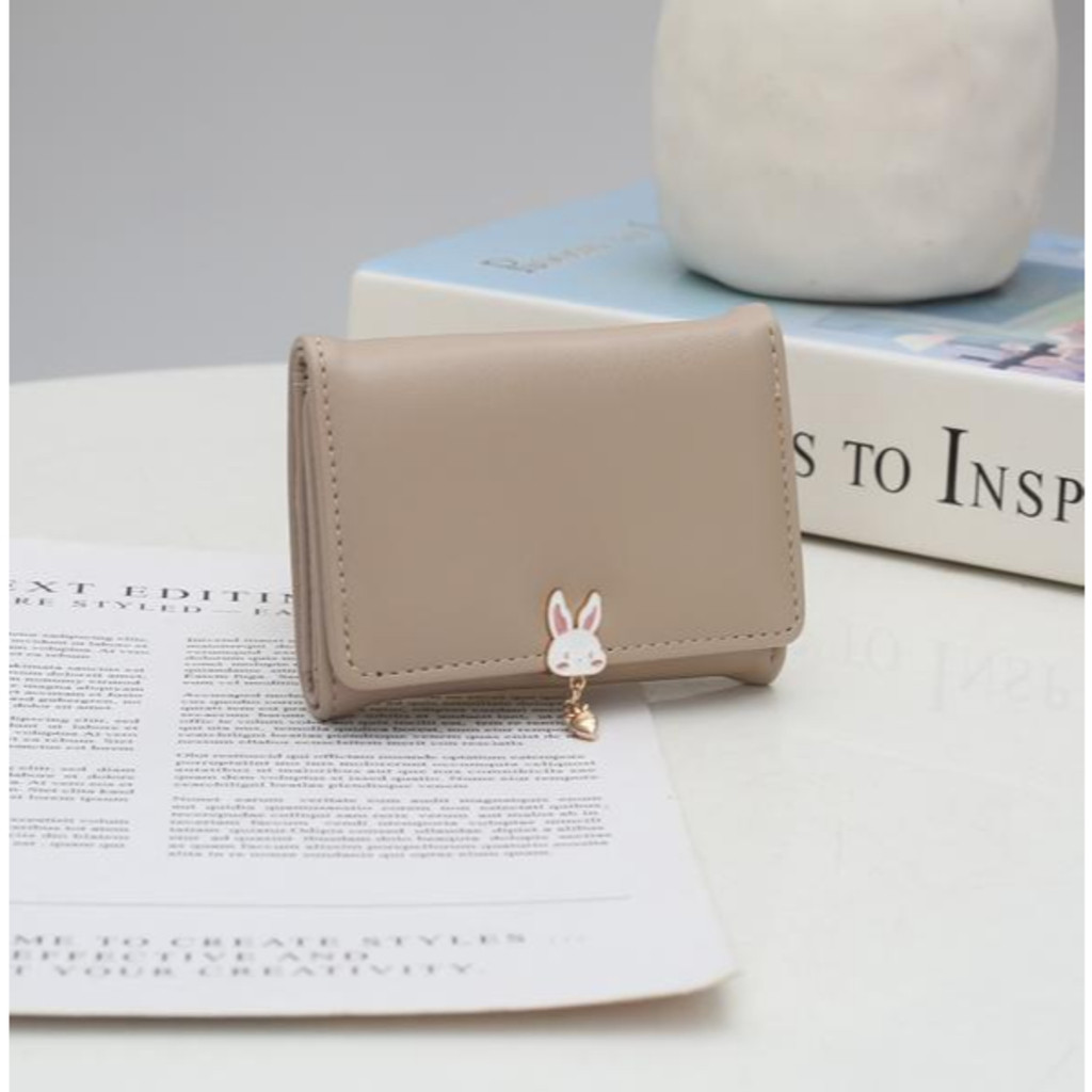 Carteira Pequena Feminina Fofa Animal Multi-Cartão Com Três Dobras D463 VT