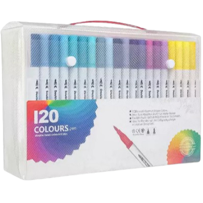 Kit 120 Canetas Artísticas Hidrocor Para Colorir 