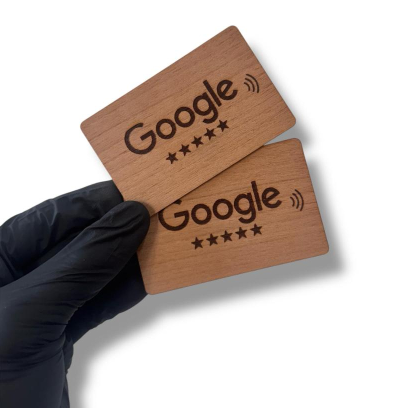 Kit 2 Cartão Avaliação Google de BAMBU Com Chip Nfc E Qr Code