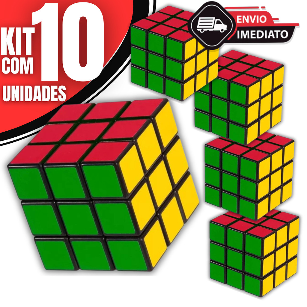 Kit 10 Cubo Mágico 5x5cm Antiestresse Quebra-Cabeça Educativo Criança Adulto Memória