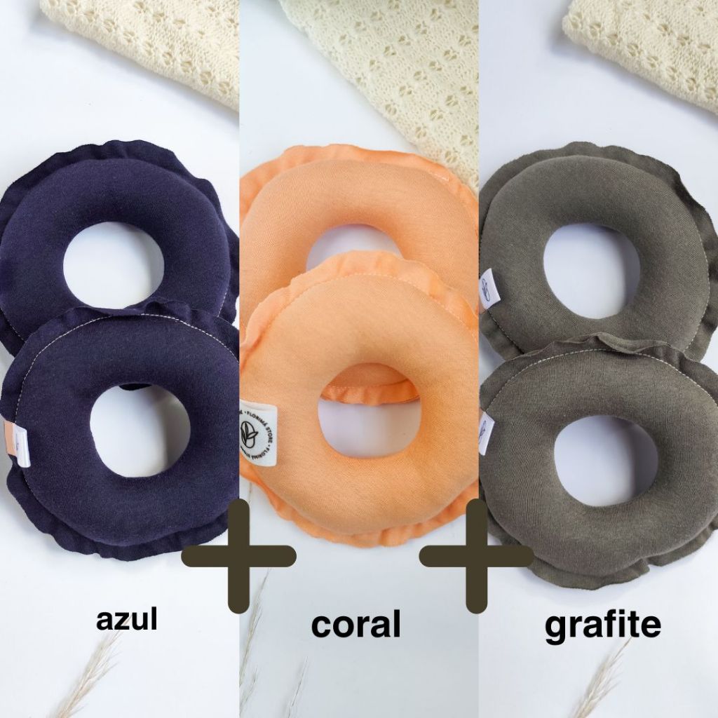 Rosquinhas de Amamentação em Malha 3 pares  Proteção e Conforto para Seios Sensíveis