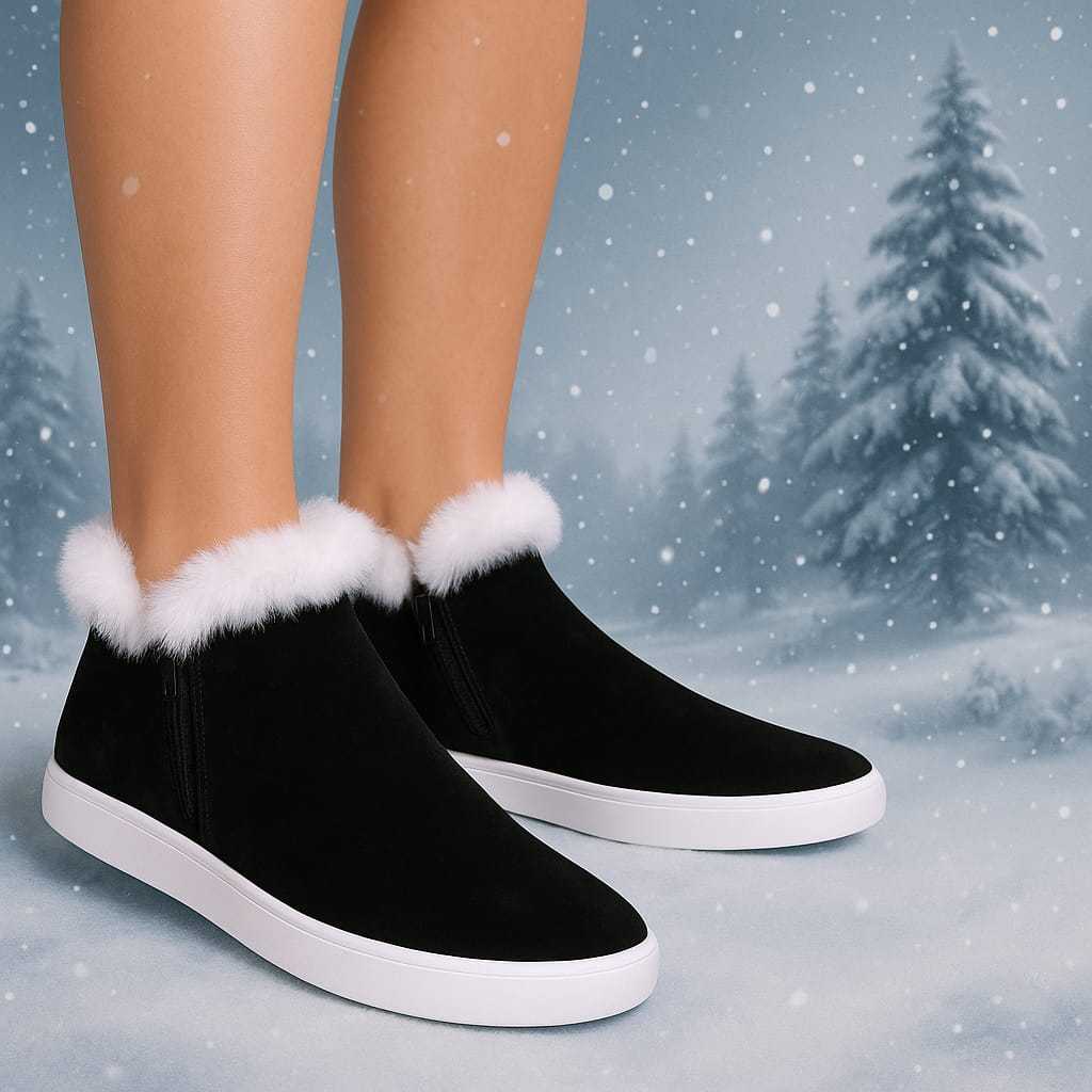 Bota Feminina Pelinho Acolchoada Casual Elástico Inverno Confortável 34 Ao 39