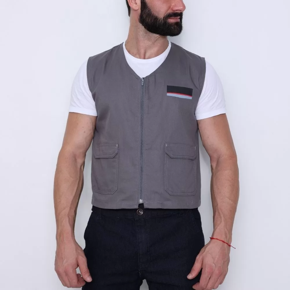 Colete Masculino Profissional Uniforme Operacional Bolsos Malha Respirável Confortável Resistente