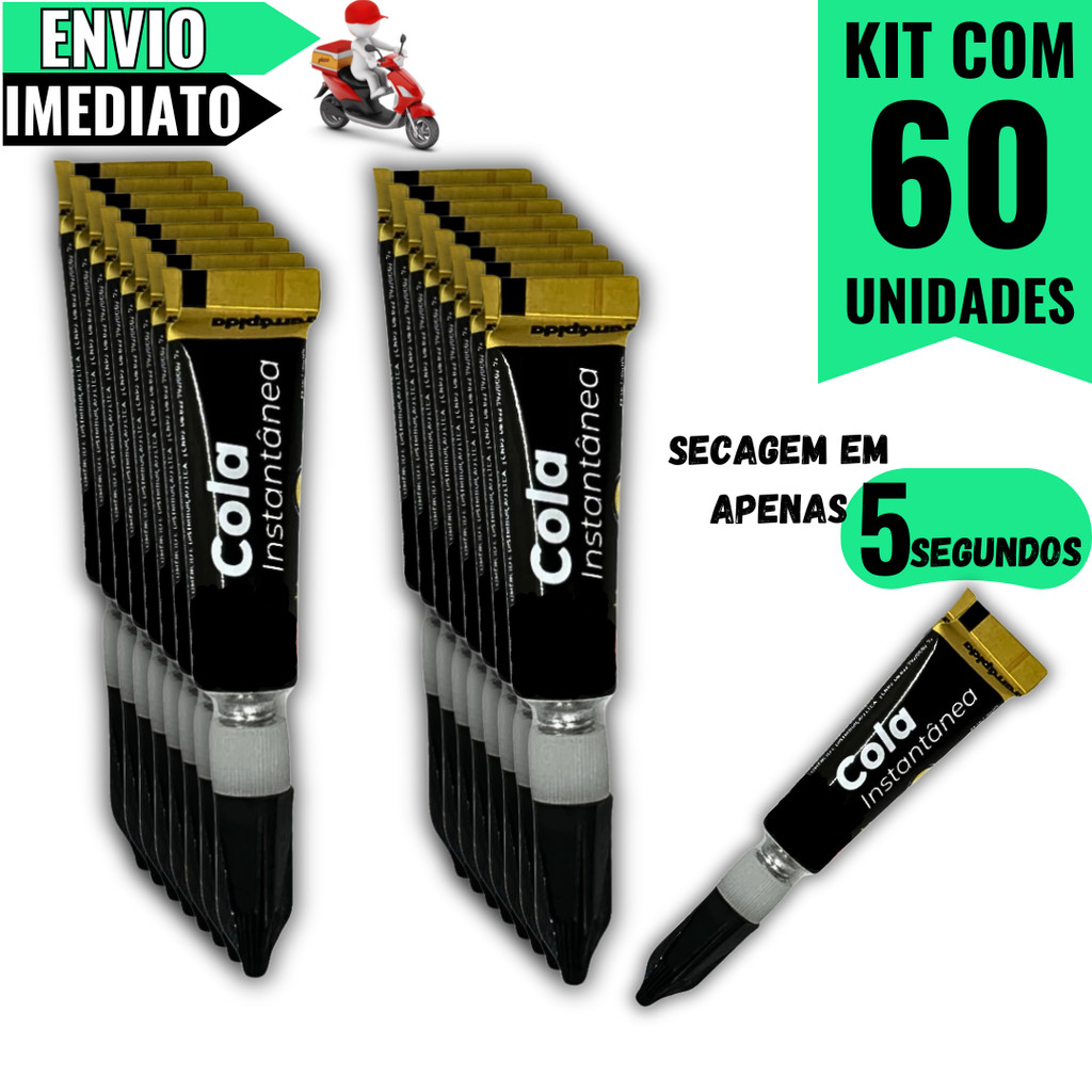 Kit 60 Colas Super Bond  Volume Ideal para Estoque, Produção em Série e Uso Diário