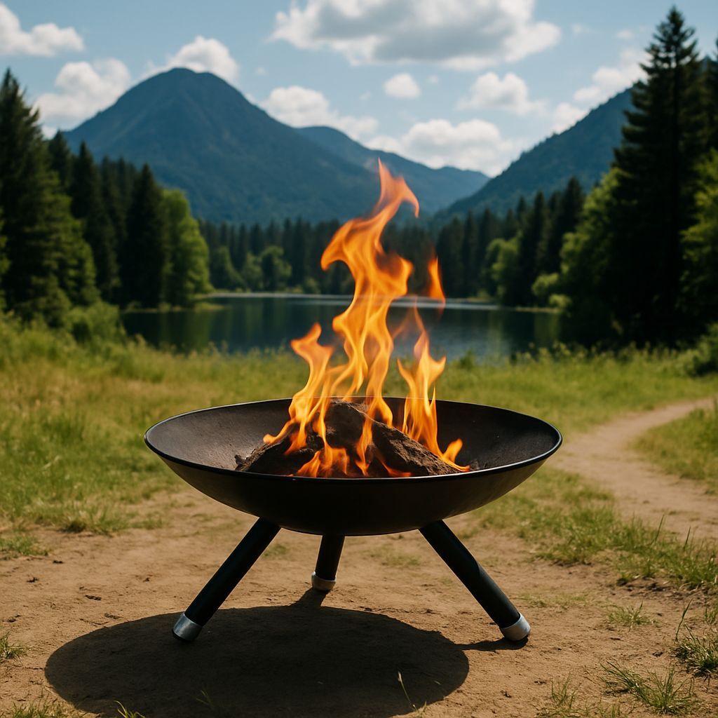 Lareira Externa A Lenha Portátil Em Aço Rústica