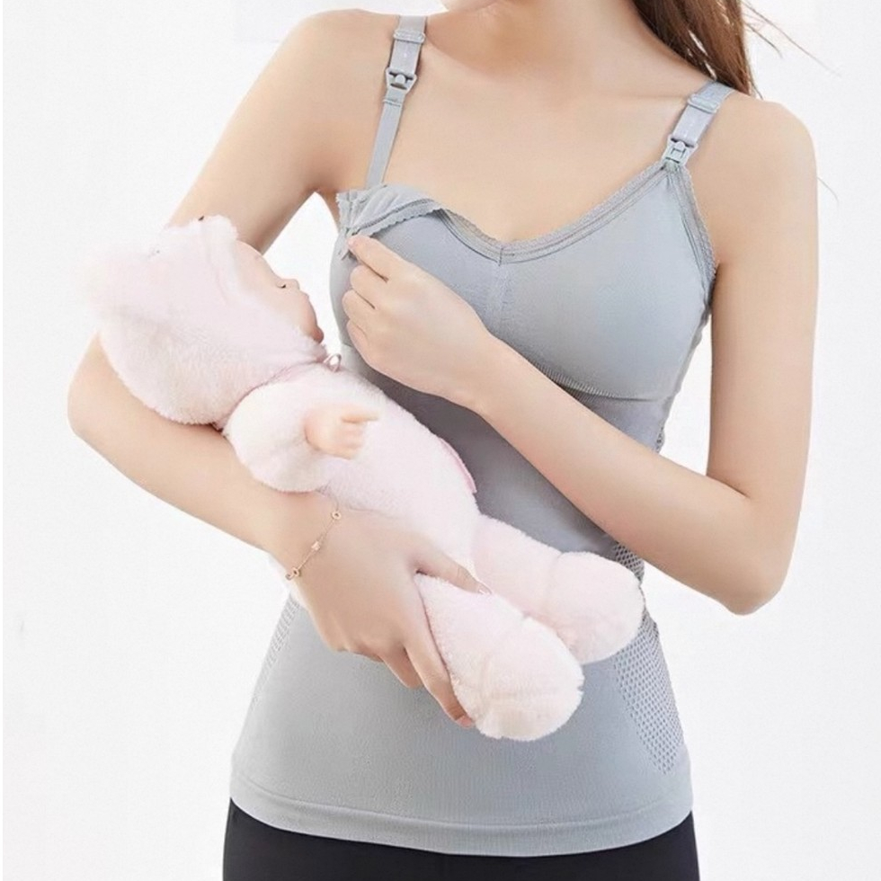 Regata De Amamentação Blusa Maternidade Bojo Removível Sem Aro