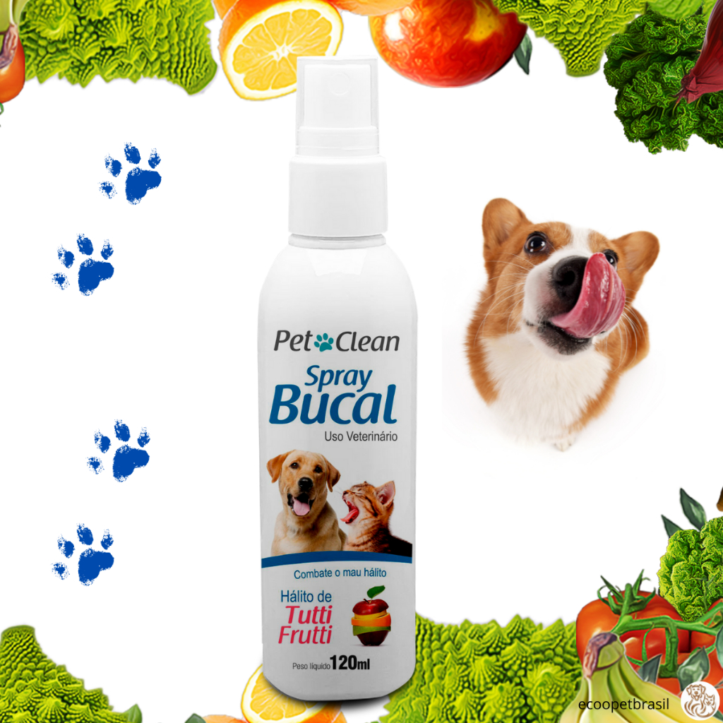 Spray Bucal para Cachorro e Gato Pet Clean – Sabor Tutti-Frutti 120 ml