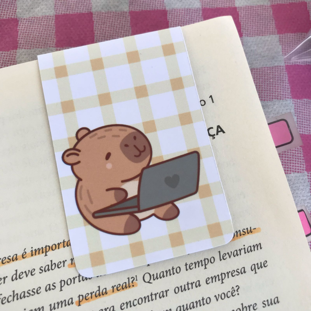 Kit de 5 Marcadores Magnéticos – Capivara – Marcadores de Página Magnéticos para Livro
