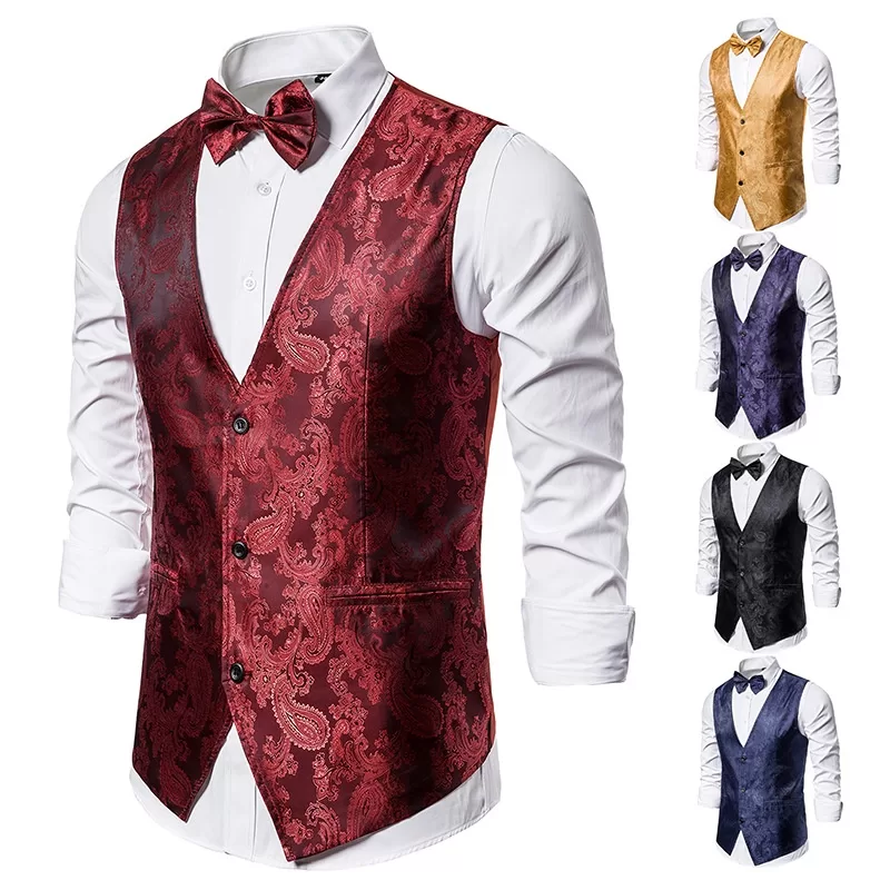 Colete Social Masculino Luxo Moda Estilo Regulável Para Negócios Mostrar Hospedeiro Casamento Banque