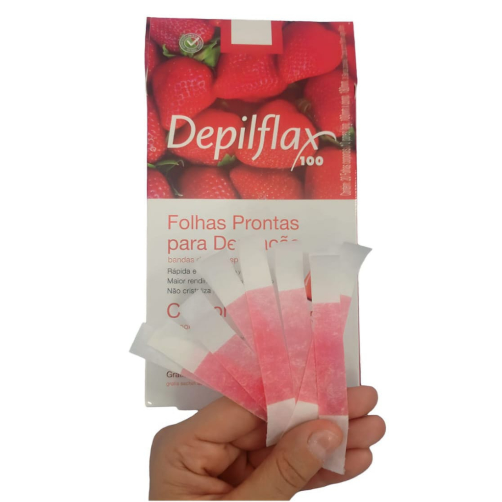 Tiras de Cera Depilatória para Sobrancelhas e Buço Depilflax