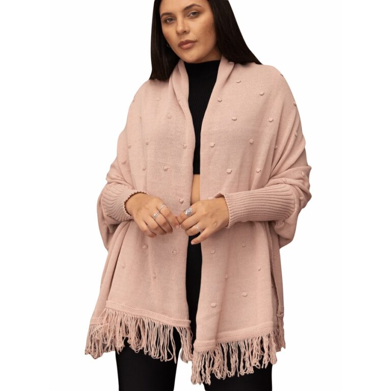 Capa De Frio Poncho Feminino Tricô Moda Outono In