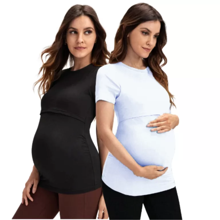 Kit 2 Camisetas Feminina de Amamentação com Aber
