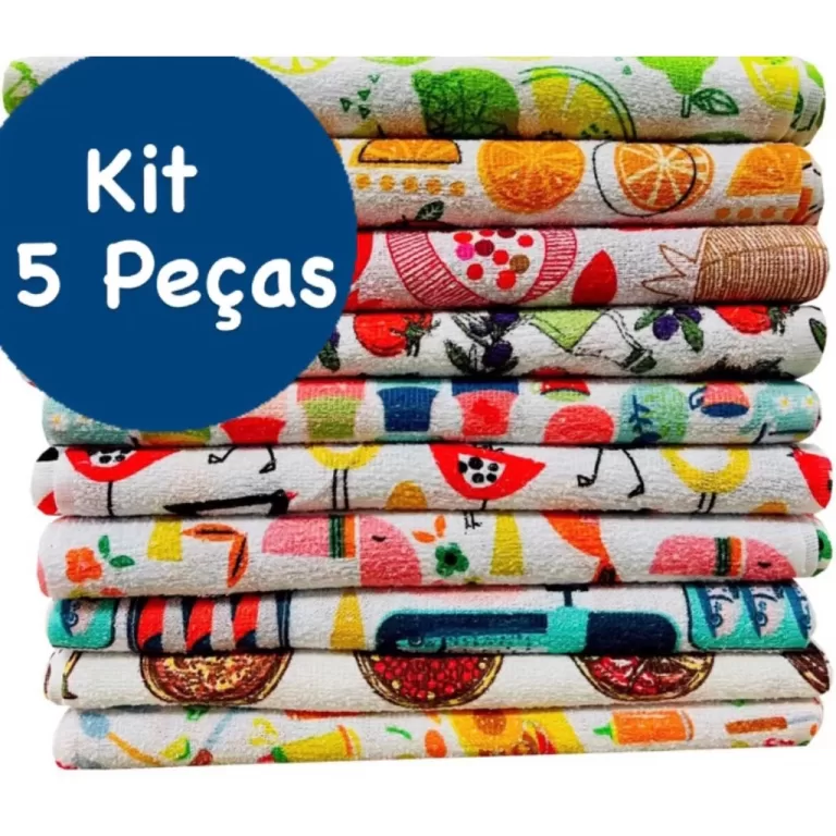 Panos De Prato  Felpudo Premium Kit Com 5 Peças