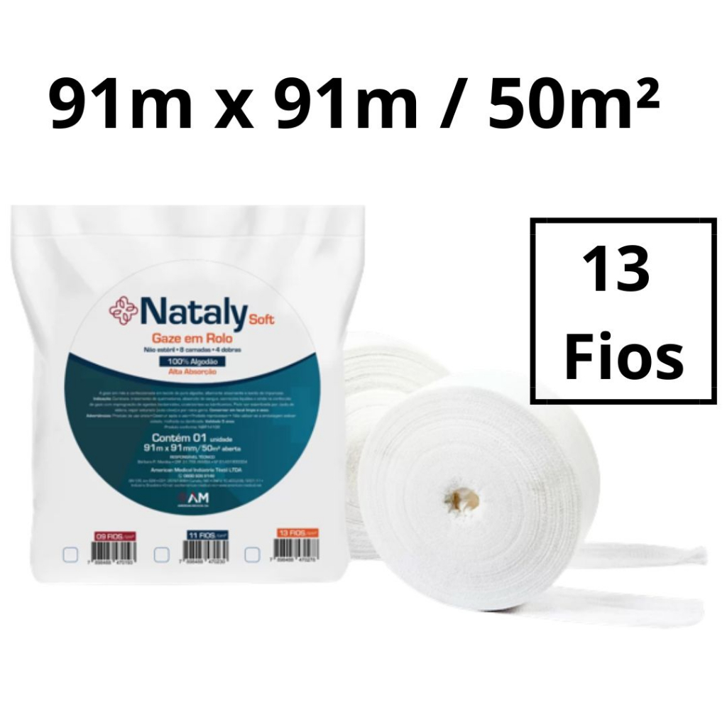 Compressa De Gaze Curativo Rolo Grande Não Estéril – América 91m x 91m / 50m² gaze Tipo Queijo