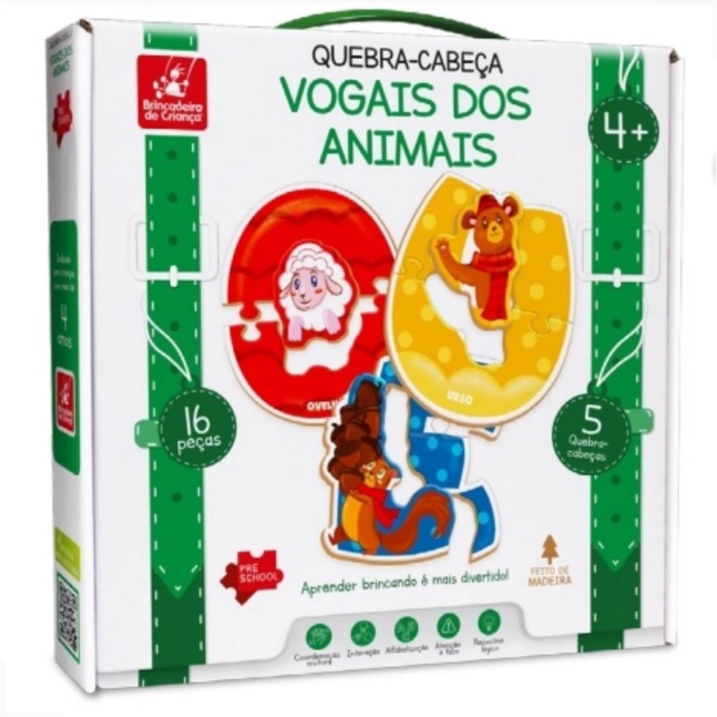 QUEBRA-CABECA VOGAIS ANIMAIS 2235 BRINCADEIRA DE CRIANCA
