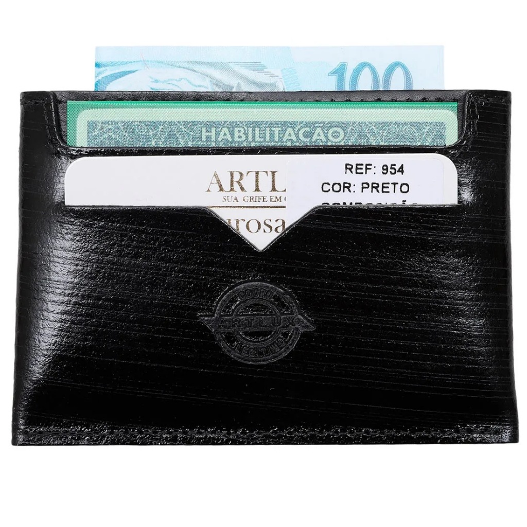 Carteira  Slim Porta RG Cartões e CNH Artlux em Couro 954