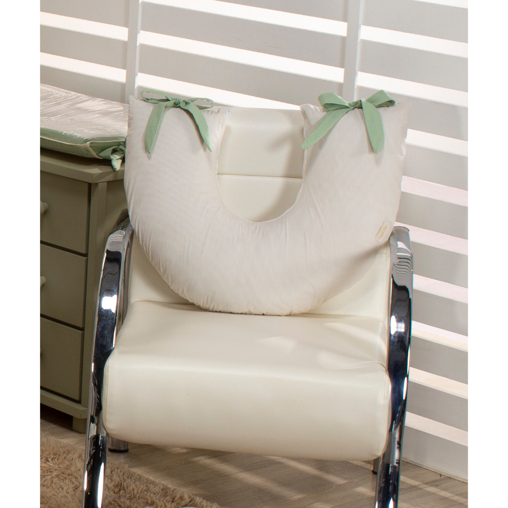 Almofada Amamentar Safari Bita Palha com Verde Erva Doce