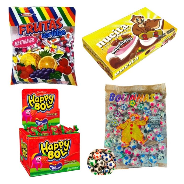 Kit Guloseimas Doces Nucita Bala Chiclete Bolinha 