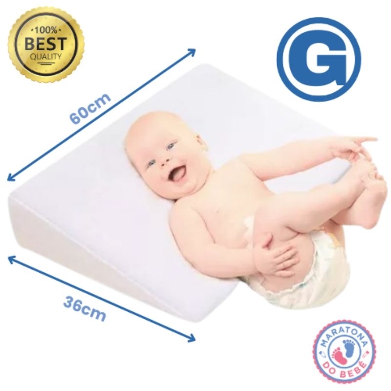 Travesseiro Anti Refluxo para Berço AMERICANO Cama Rampa Enchimento + 1 Fronha Lavável