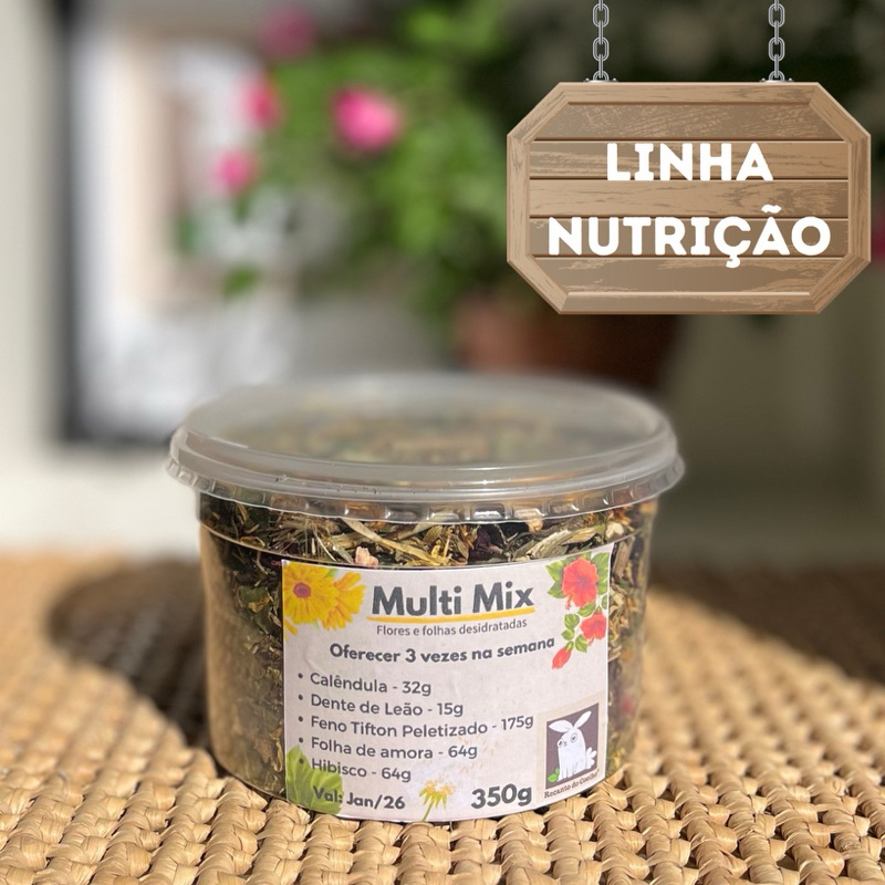 Multi Mix – Flores e Folhas Desidratadas para Coelhos e Roedores
