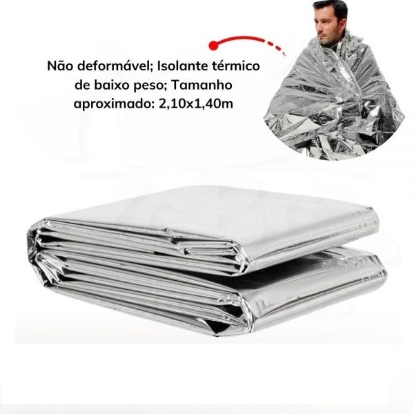 Cobertor Manta Térmica Aluminizado 2,10 x 1,40m P