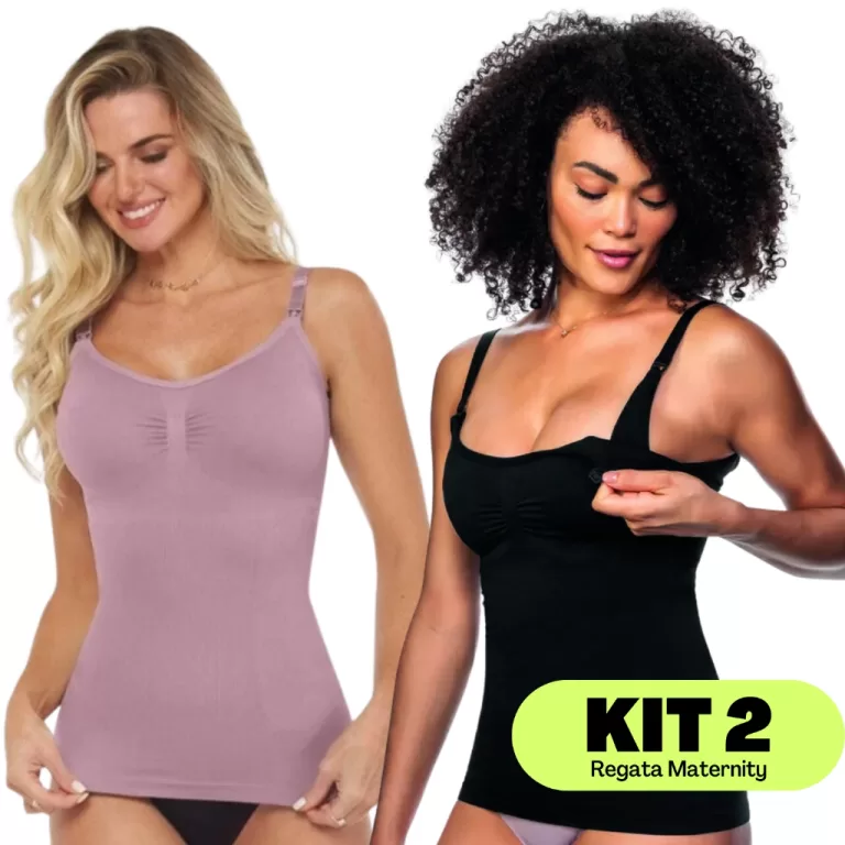 Kit 2 Regata Para Amamentação Sem Costura Com Al