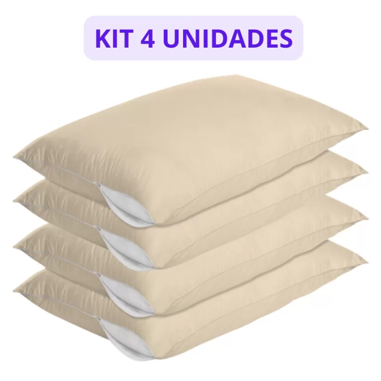 Kit 4 Capas Protetoras Fronha Travesseiro com Zipe