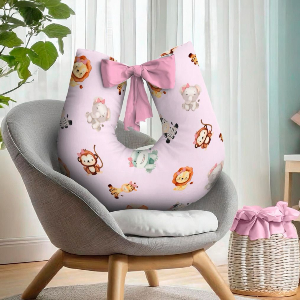 Almofada Para Amamentação Travesseiro para Amamentar Bebê Estampas Exclusivas 200 Fios