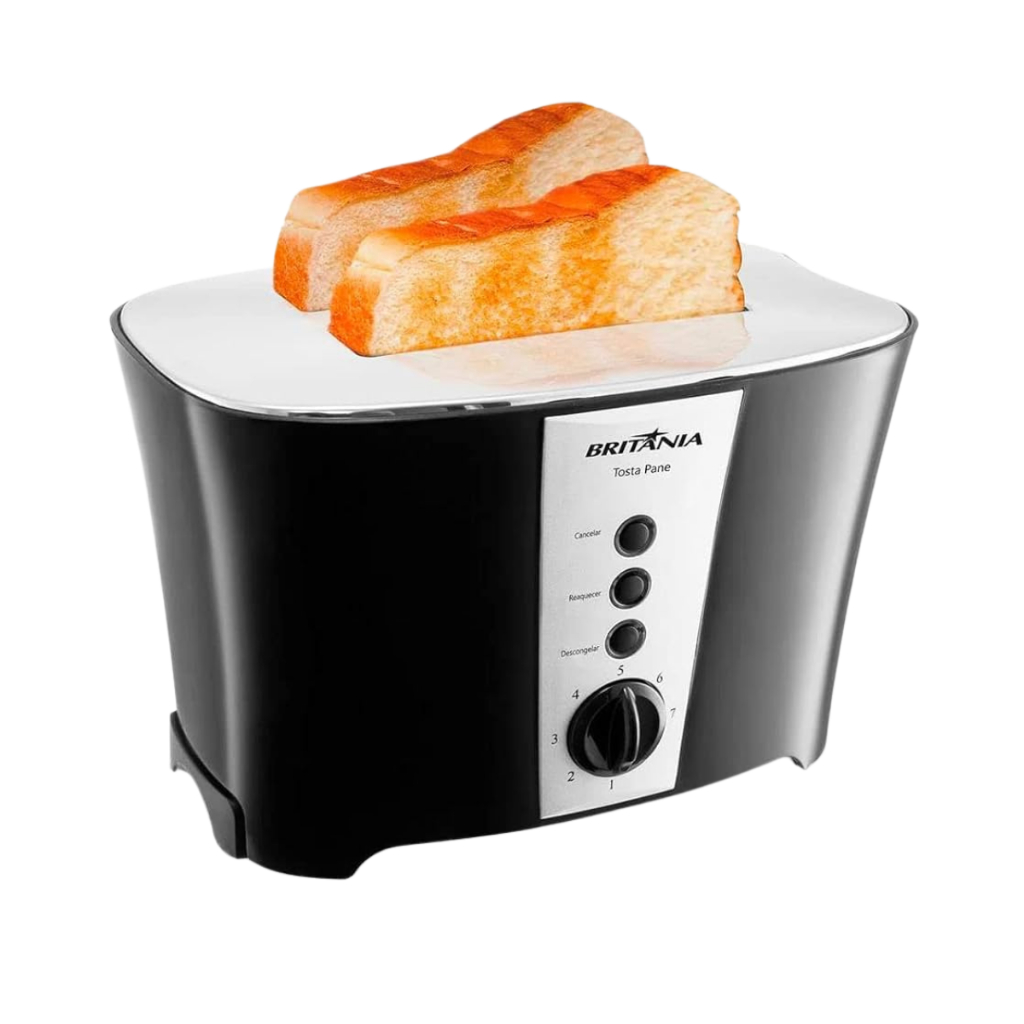 Tostador de Pães Elétrica Tosta Pane 3 em 1 110V/220V Preto 850W Britânia