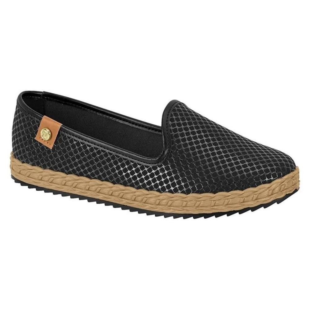 Slip On Moleca Tratorado Lona Losango – Preto