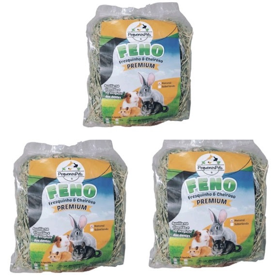 3kg Feno Super Premium Verdinho Para Coelhos, Porq