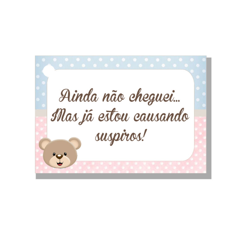 Tags para Lembrancinha Personalizada baby Urso Ros