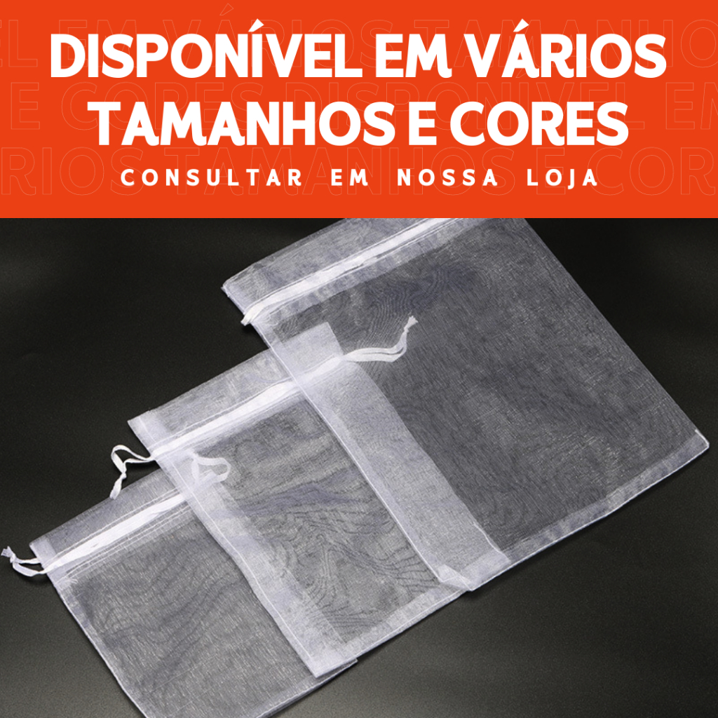 Saco Organza – Saquinho Para Lembrancinha Branco Kit Com 20/50/100 Unidades – Mazzal