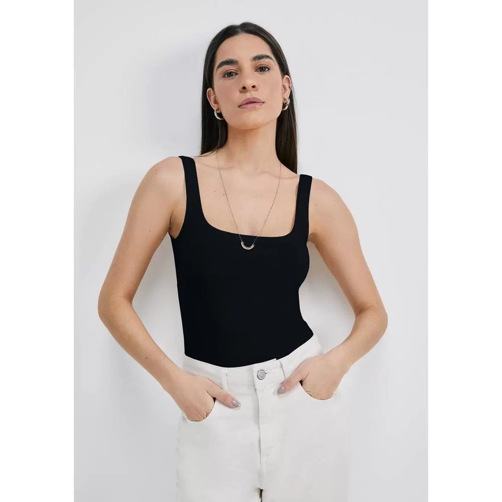 Regata Feminina Decote Quadrado Em Ribana Hering