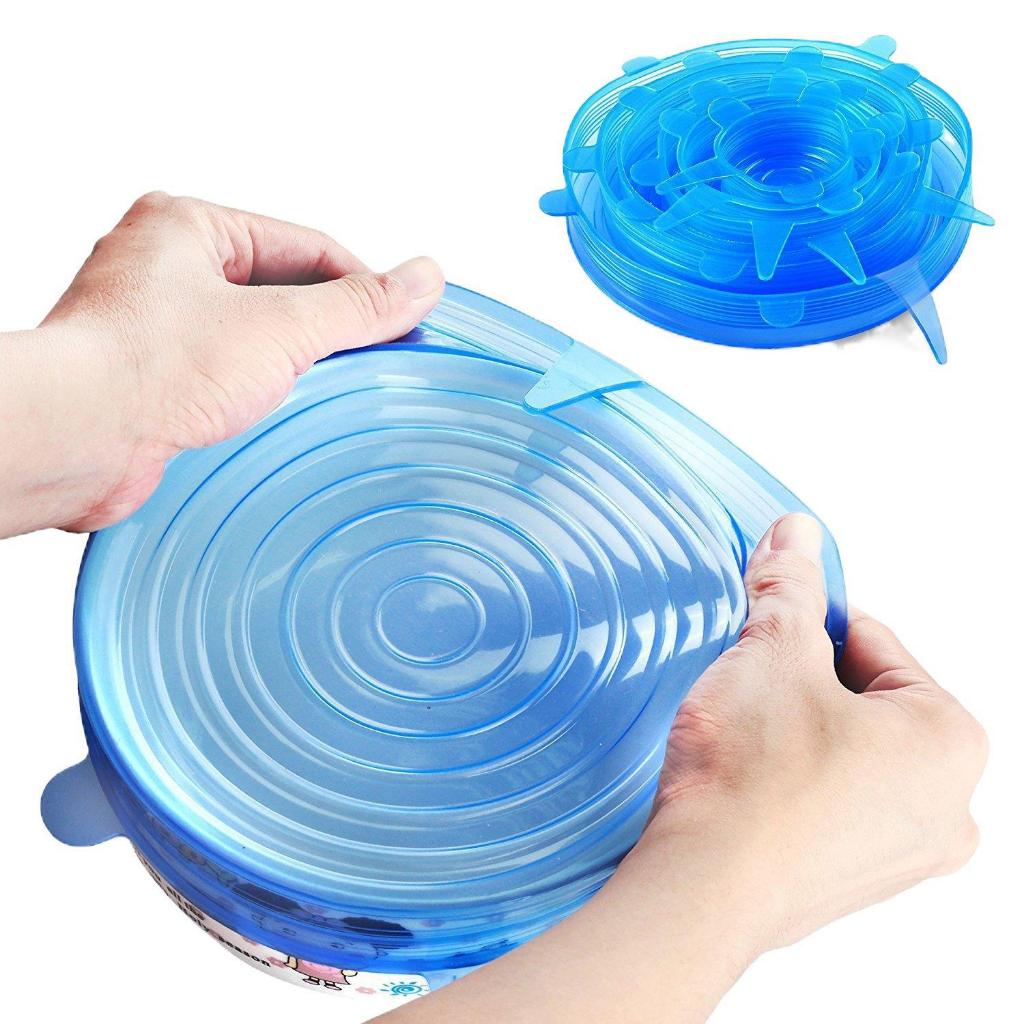 18 Quadrado Tampas Tampa Silicone Elastica Reutilizável Elástica Para Potes Tapoer Panela Cozinha Fl