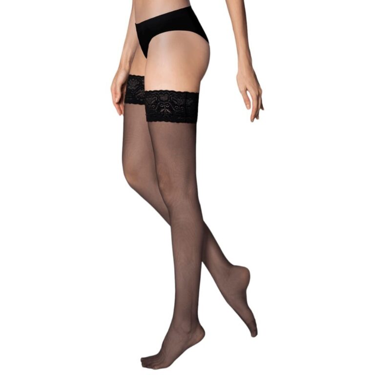 Meia Feminino Fina Fio 15 7/8 C/ Renda  e Silicone