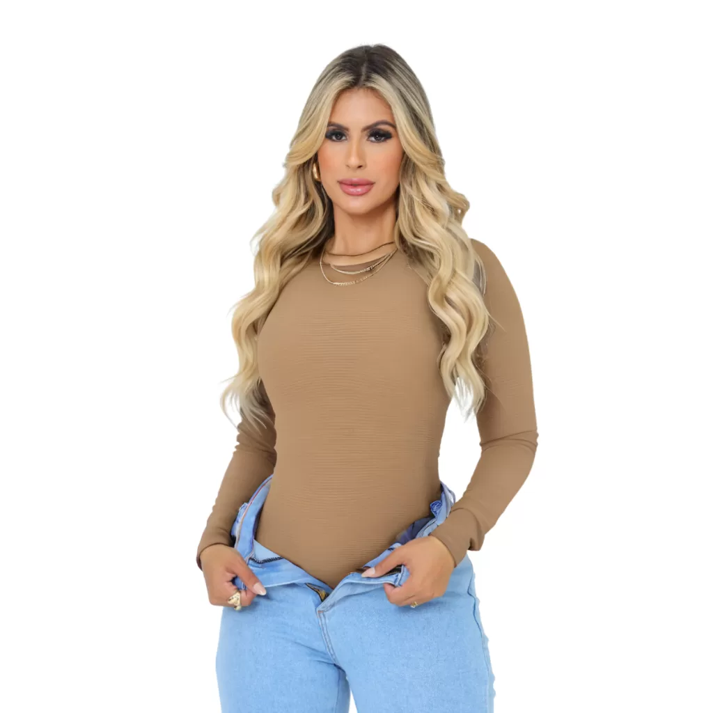 Blusa Básica de Frio Feminina Manga Longa Feminina Meia Estação