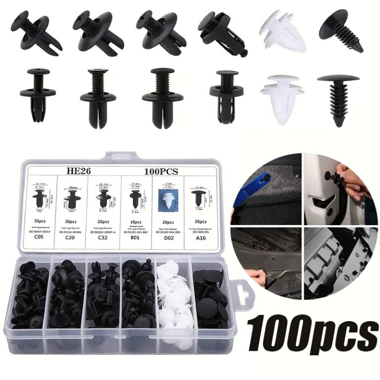 100Peças 6 Tipos de Fixador Plástico Universal p