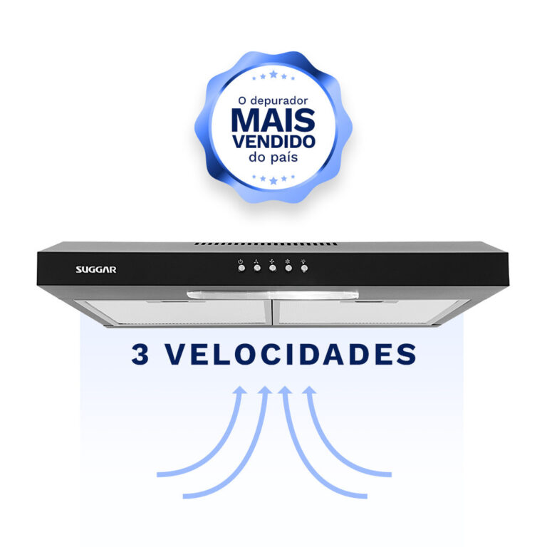 Depurador Exaustor Slim 60Cm Preto DPS162PT Suggar