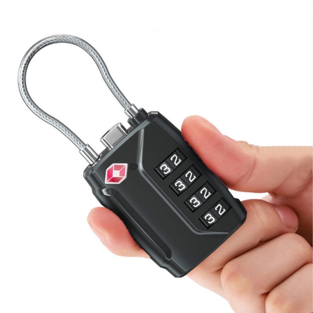 Cadeado TSA 4 Dígitos Com Cabo De Aço Para Mala De Viagem ATP10-1