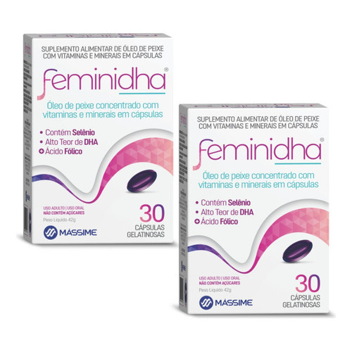 Kit 2x Feminidha 30 Caps Suplemento Vitamínico P/