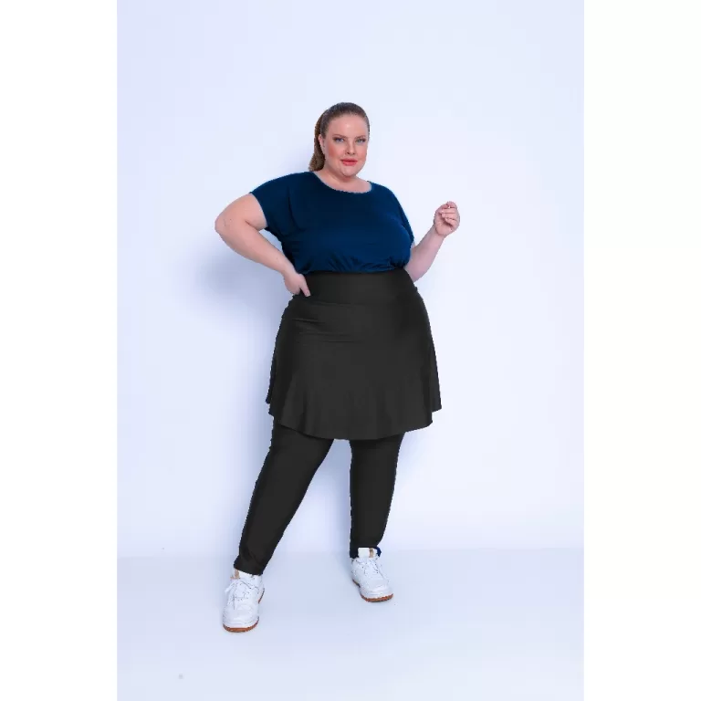 Calça Legging Saia Com Bolso Feminina Plus Size P