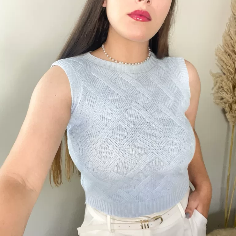 Regata cropped feminina modal tricot